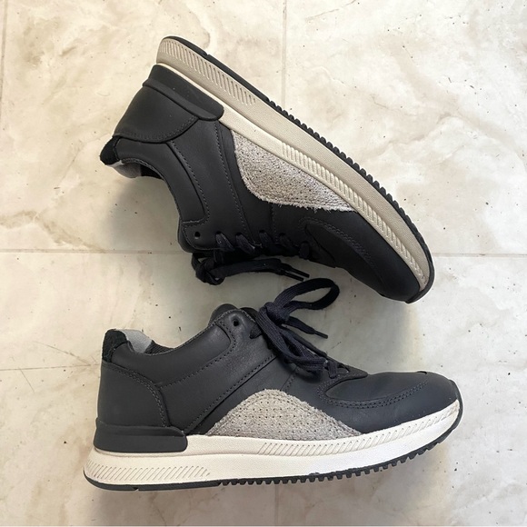 Everlane Shoes - Everlane The Trainer Dark Grey Leather Suede Lace Up Low Top Sneakers Size 6